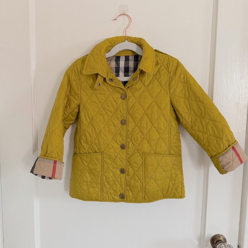 BURBERRY CHILDREN MUSTARD YELLOW QUILTED BARN JACKET 6Y